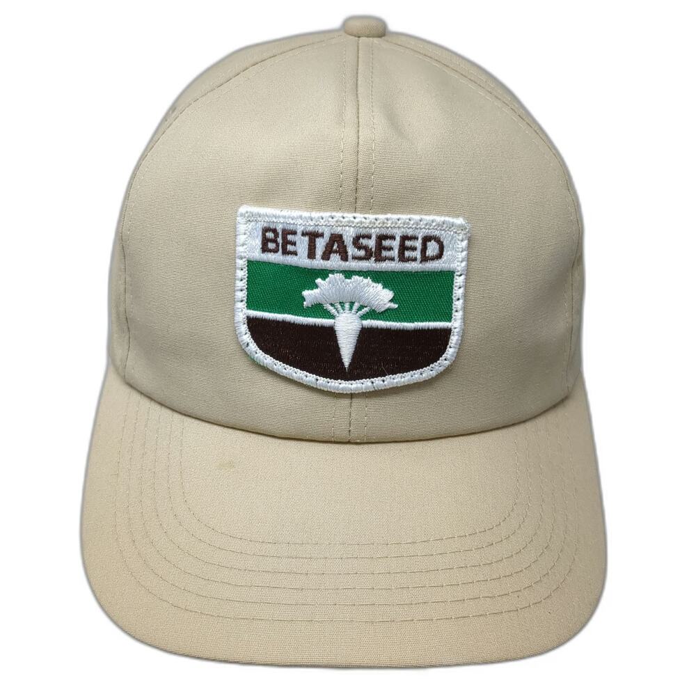 K-Products Snapback Beige Hat Vintage Agriculture Betaseed Sugar Beet USA Made